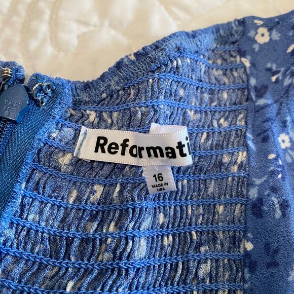 Reformation Baxley Dress Midi Front Slit Women’s Size 16 Prairie Cottagecore - Picture 7 of 10